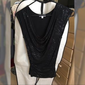 Cowl neck top w cinched sides